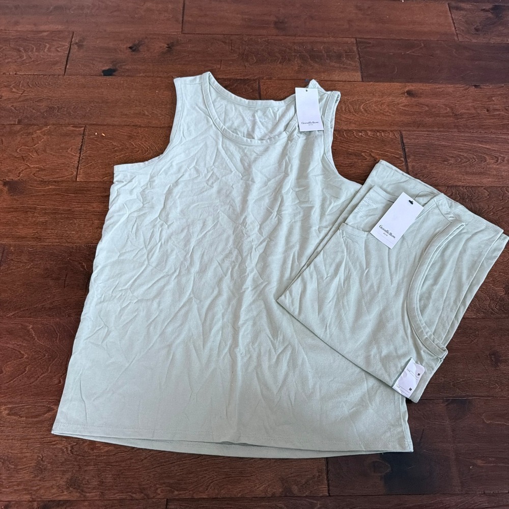 Goodfellow & Co Mens Standard Fit Tank Top Sage Green Size Medium‎ Lot of 2
